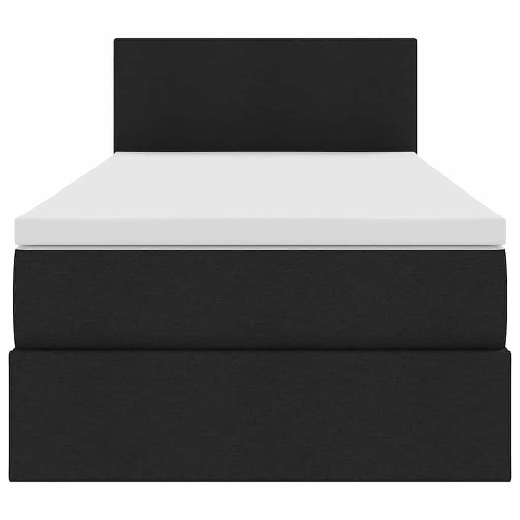 Aufbewahrungsbett mit Matratze Schwarz 100 x 200 cm Samt