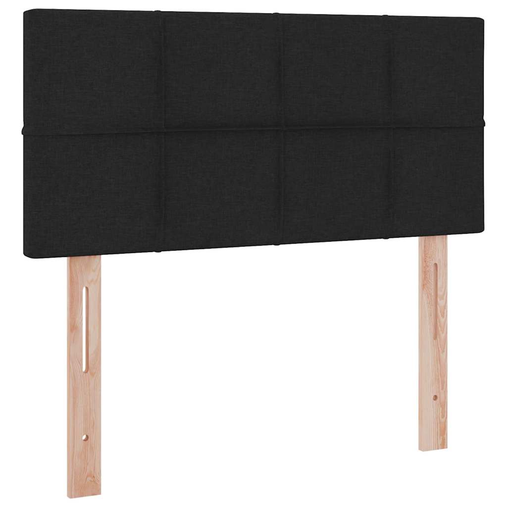 Aufbewahrungsbett mit Matratze Schwarz 90 x 190 cm Samt