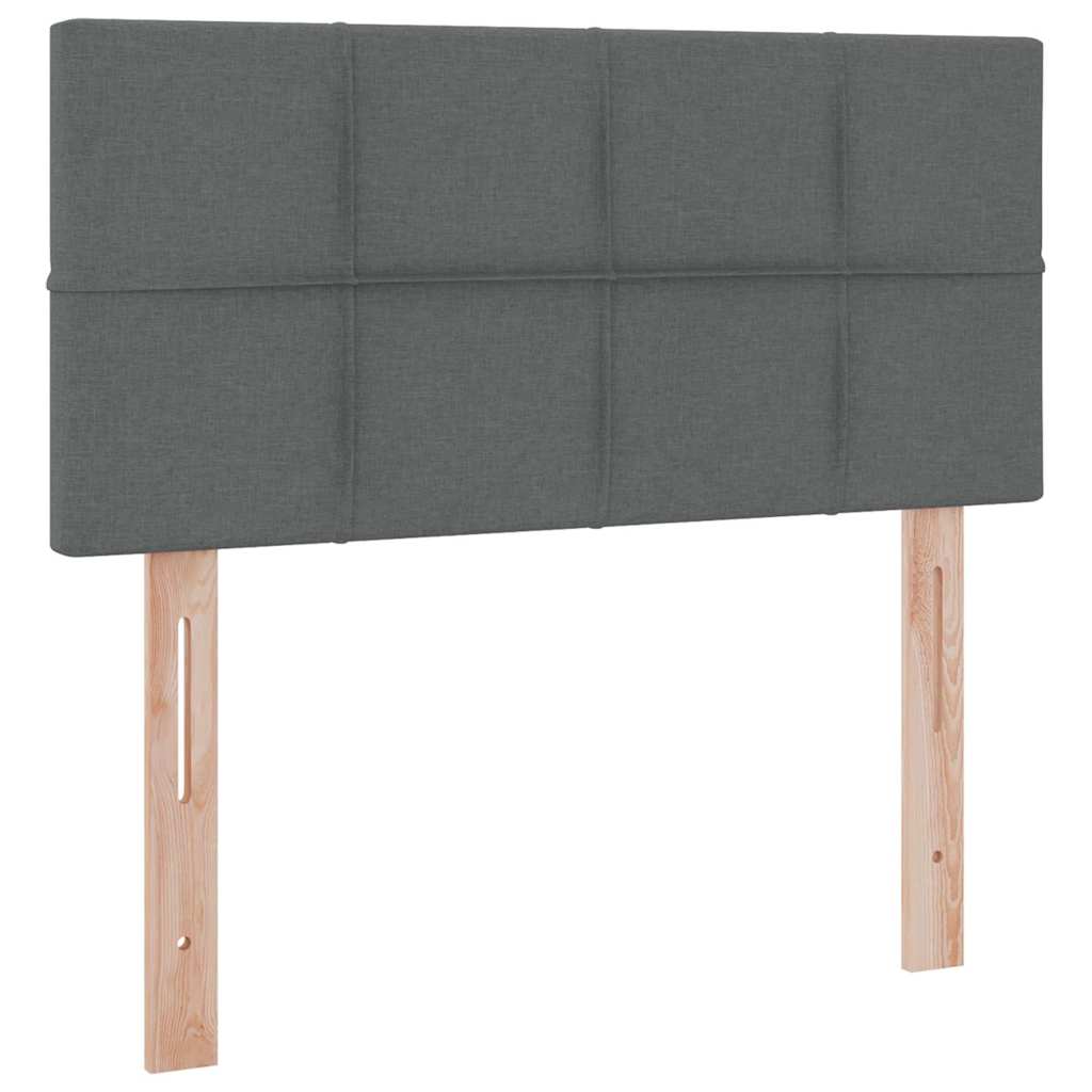 Aufbewahrungsbett mit Matratze Dunkelgrau 100 x 200 cm Samt