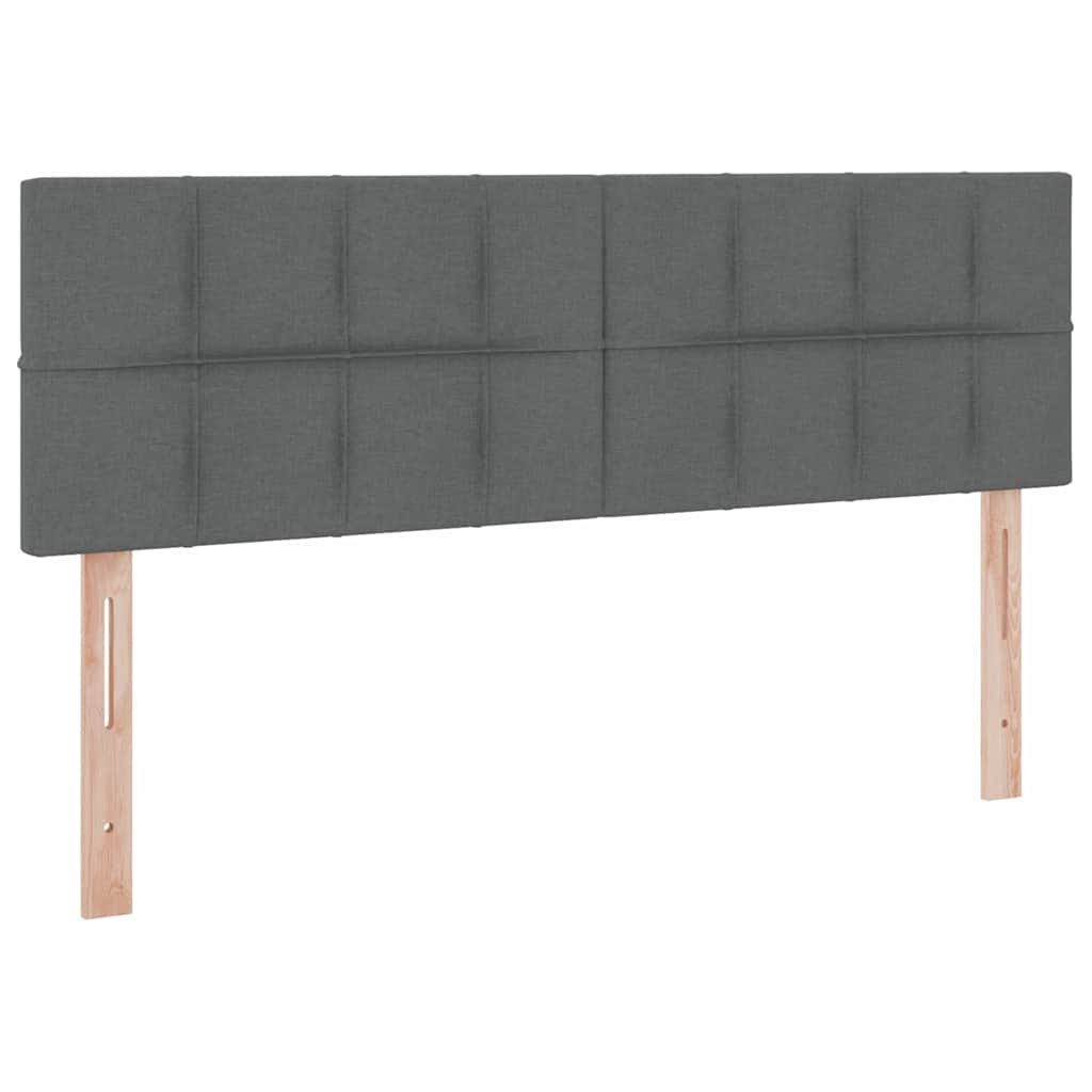 Aufbewahrungsbett mit Matratze Dunkelgrau 140 x 200 cm Samt