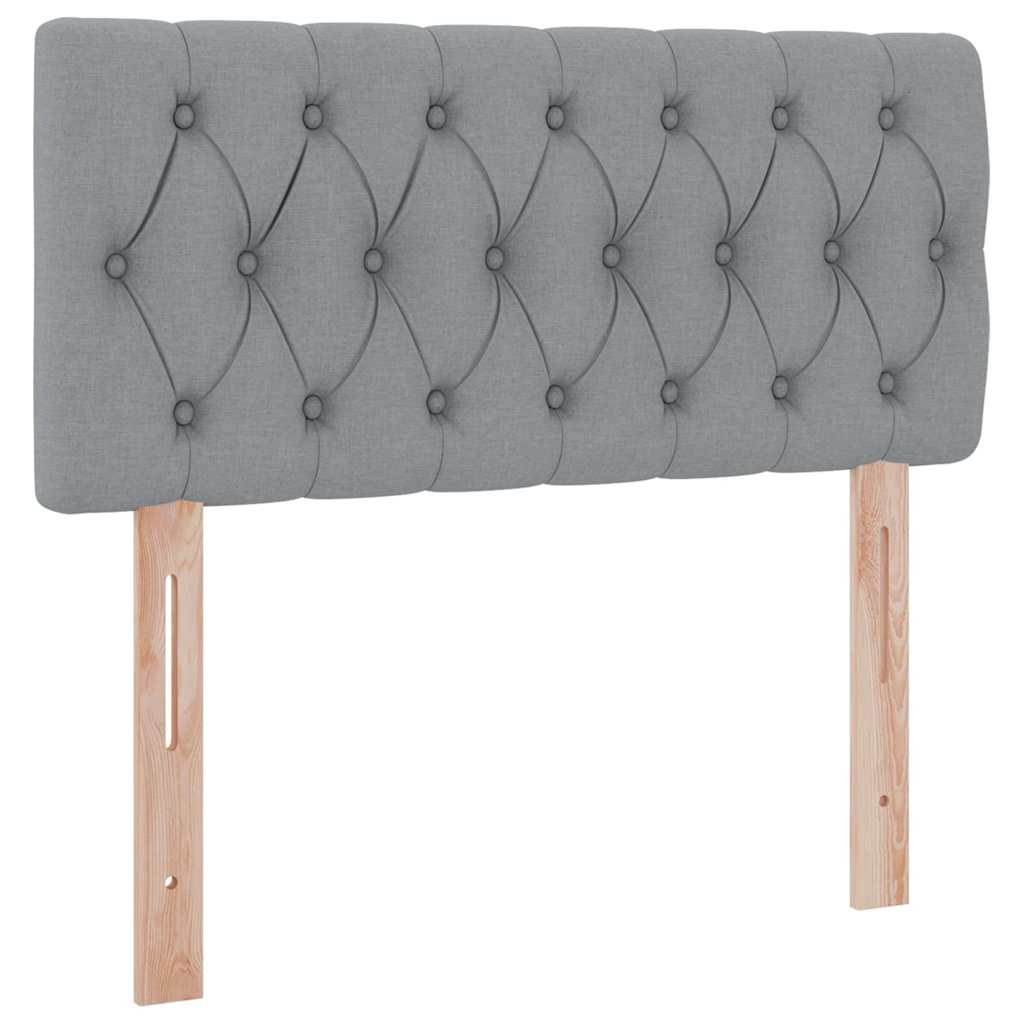 Aufbewahrungsbett mit Matratze Hellgrau 100 x 200 cm Samt