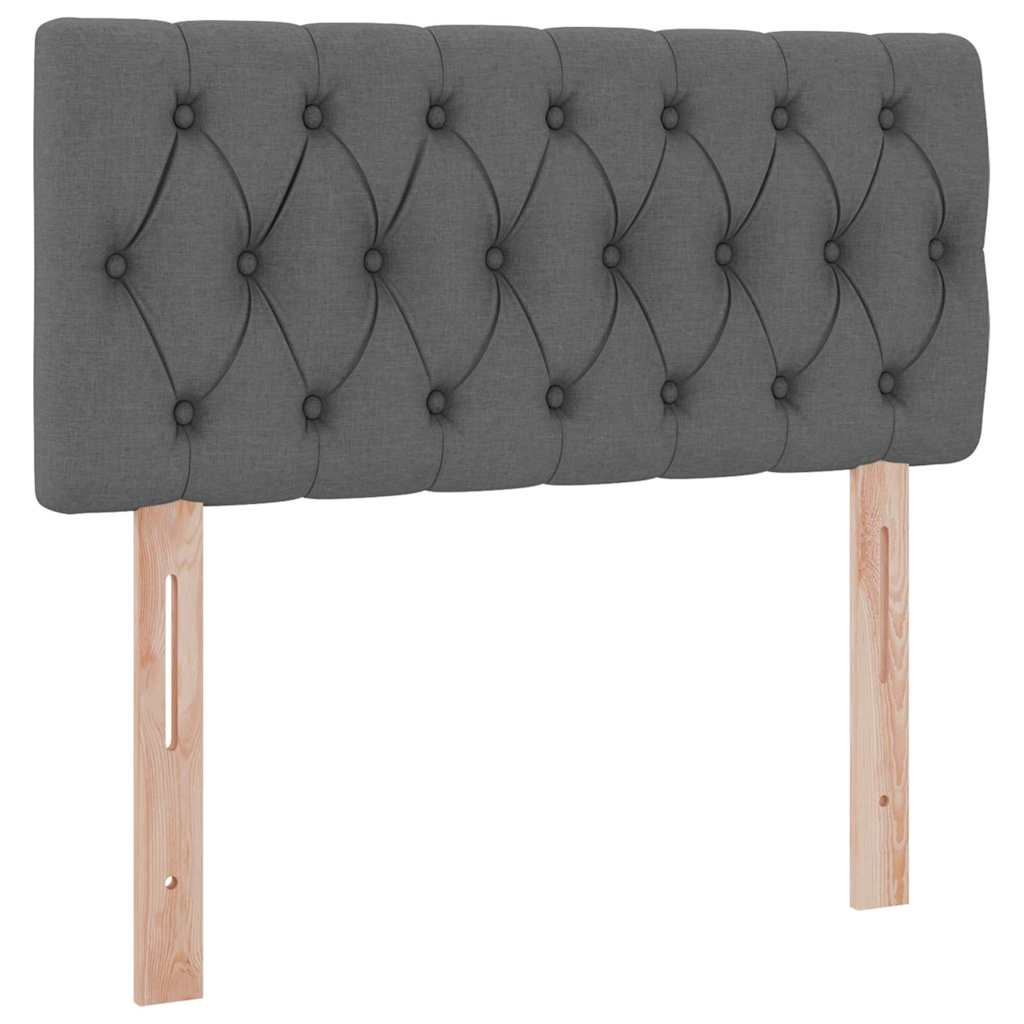 Aufbewahrungsbett mit Matratze Dunkelgrau 100 x 200 cm Samt