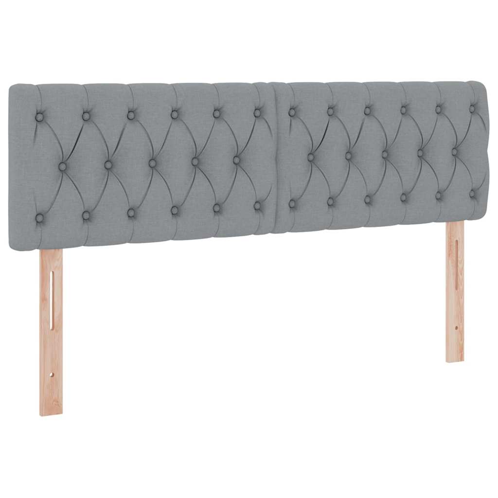 Aufbewahrungsbett mit Matratze Hellgrau 140 x 200 cm Samt