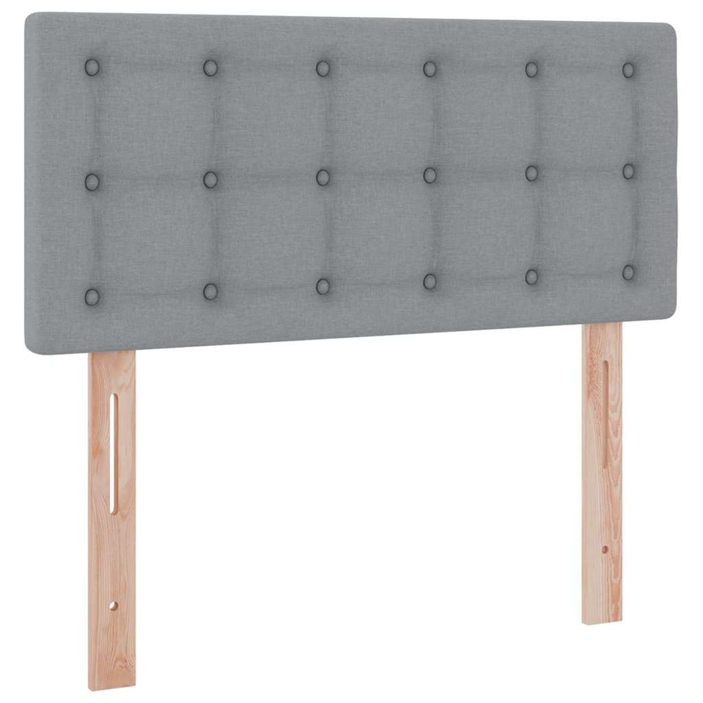 Aufbewahrungsbett mit Matratze Hellgrau 100 x 200 cm Samt