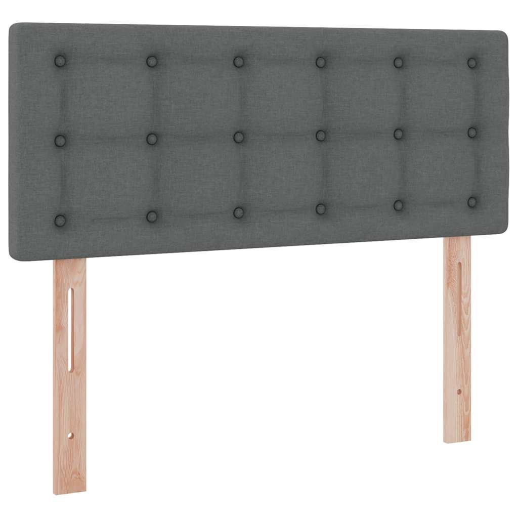 Aufbewahrungsbett mit Matratze Dunkelgrau 120 x 200 cm Samt