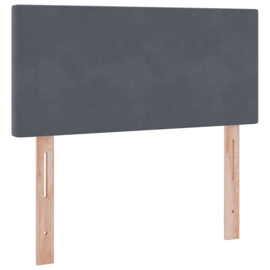 Aufbewahrungsbett mit Matratze Dunkelgrau 90 x 200 cm Samt