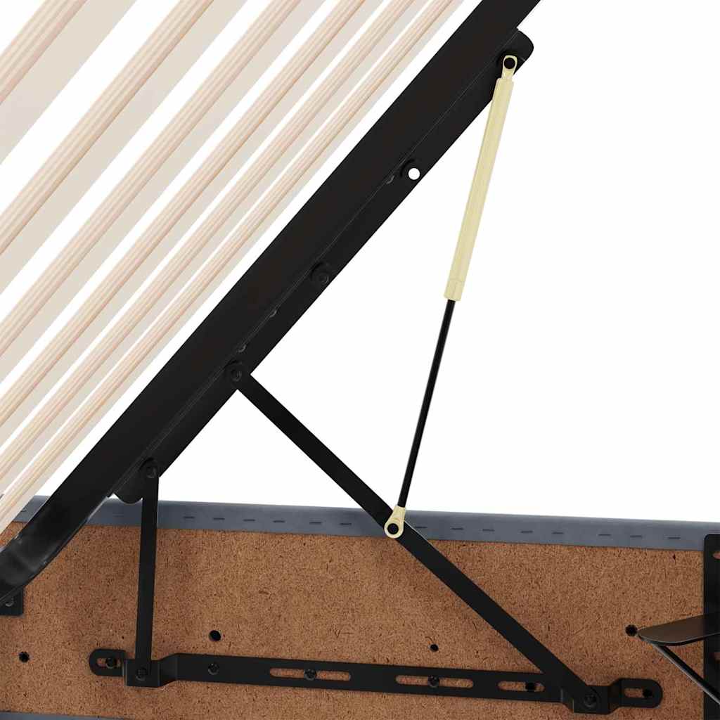 Aufbewahrungsbett mit Matratze Dunkelgrau 90 x 200 cm Samt