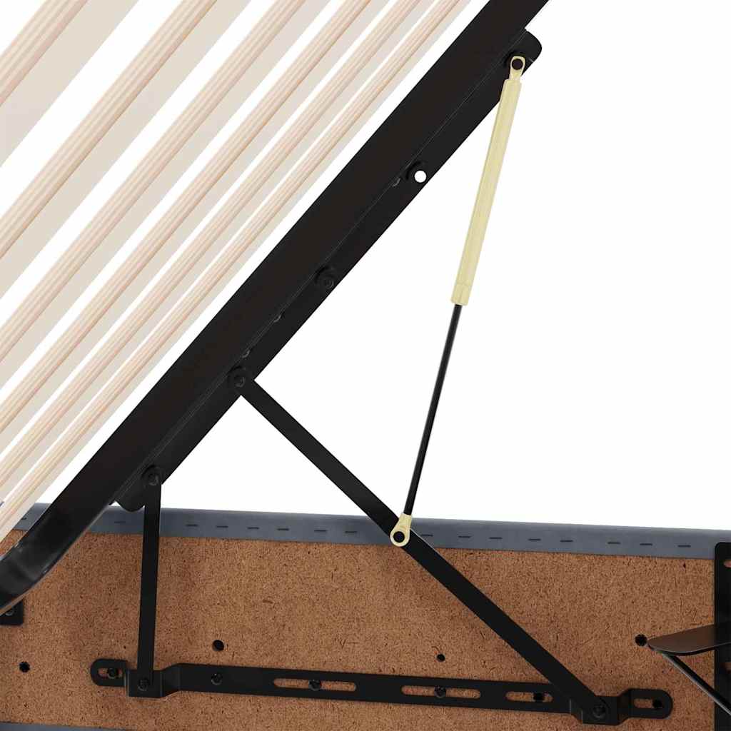 Aufbewahrungsbett mit Matratze Dunkelgrau 90 x 200 cm Samt