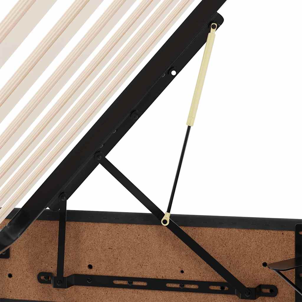 Aufbewahrungsbett mit Matratze Schwarz 100 x 200 cm Samt