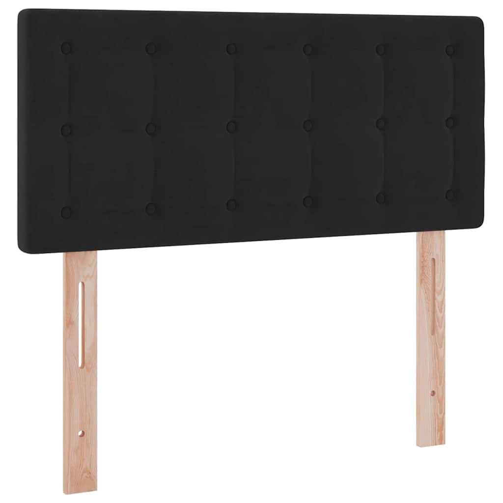 Aufbewahrungsbett mit Matratze Schwarz 100 x 200 cm Samt