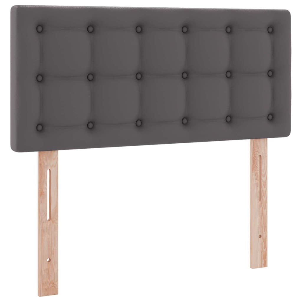 Bett mit LED-Lichtleisten Grau 90 x 200 cm Kunstleder