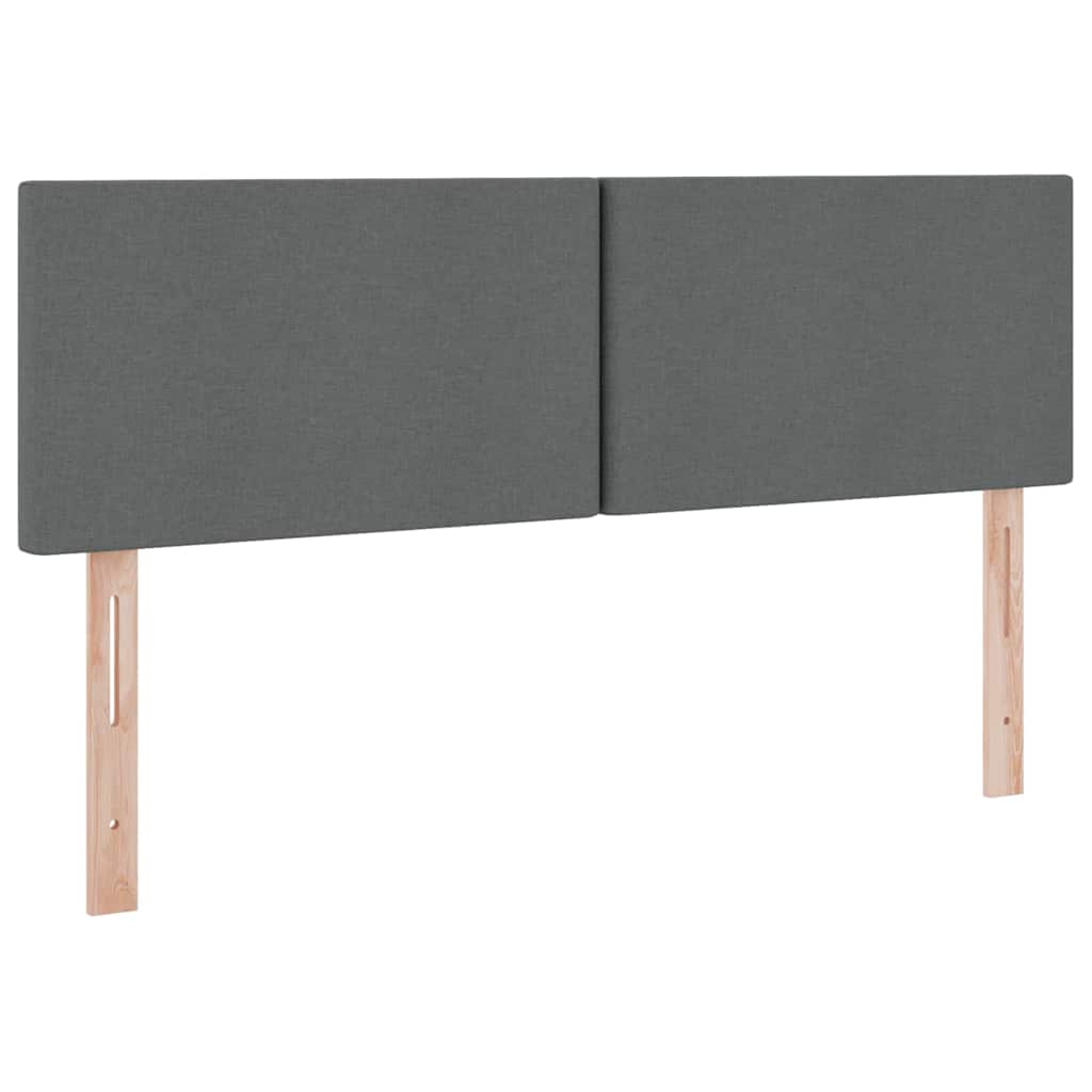 LED-Speicherbett mit Matratze Dunkelgrau 140 x 200 cm Stoff