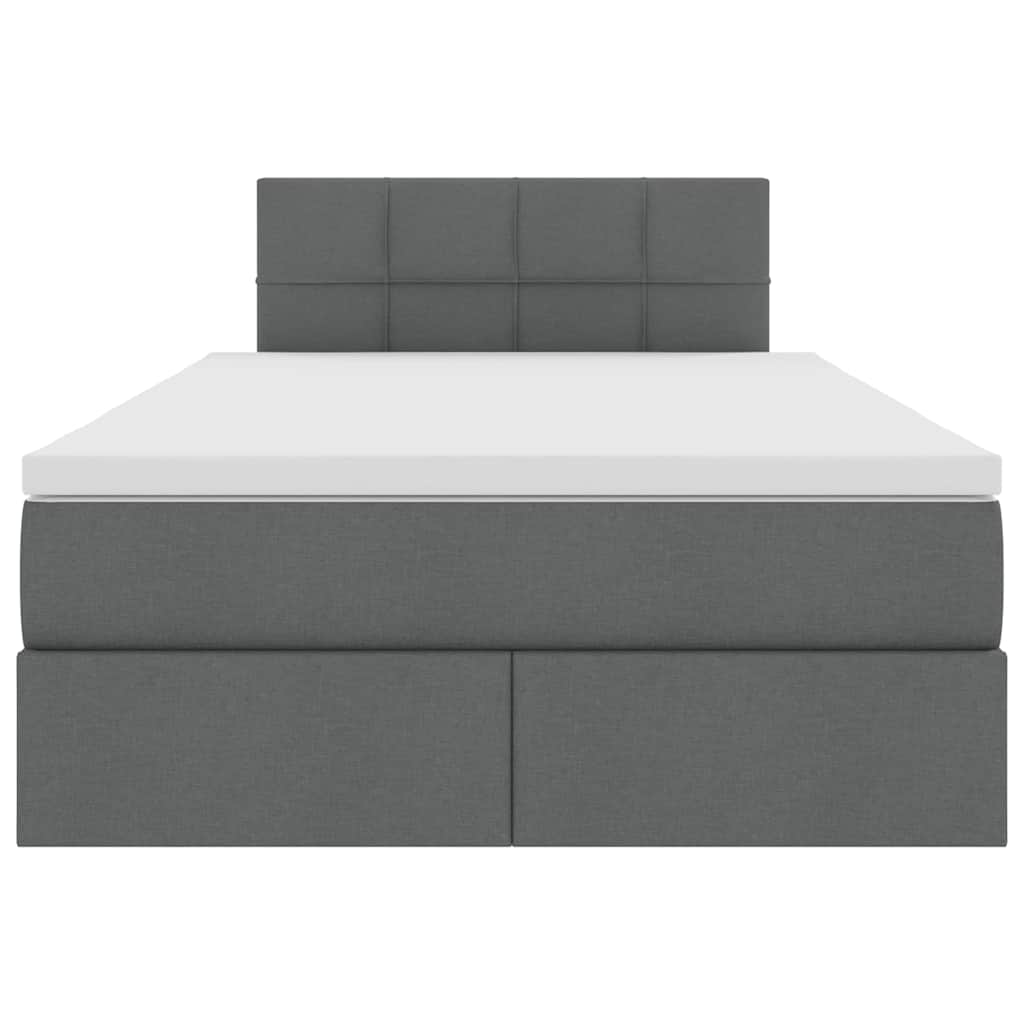 LED-Speicherbett mit Matratze Dunkelgrau 120 x 200 cm Stoff