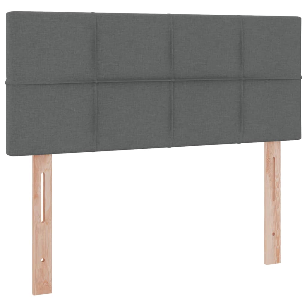 LED-Speicherbett mit Matratze Dunkelgrau 120 x 200 cm Stoff