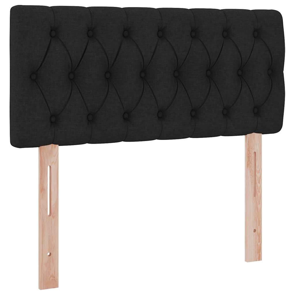 LED-Speicherbett mit Matratze Schwarz 90 x 190 cm Stoff