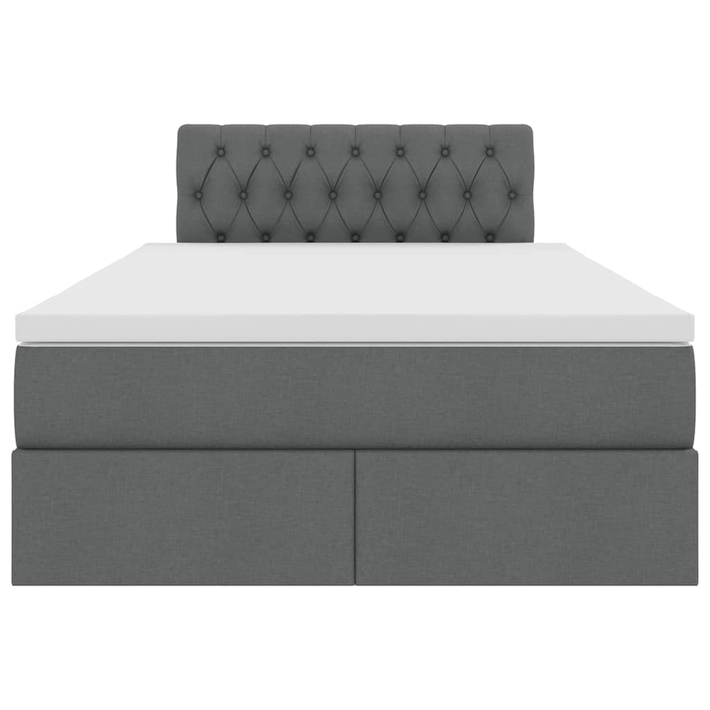 LED-Speicherbett mit Matratze Dunkelgrau 120 x 200 cm Stoff