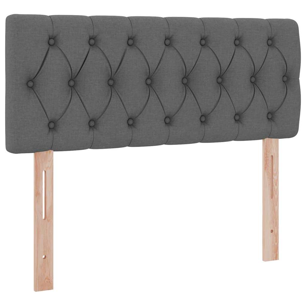 LED-Speicherbett mit Matratze Dunkelgrau 120 x 200 cm Stoff