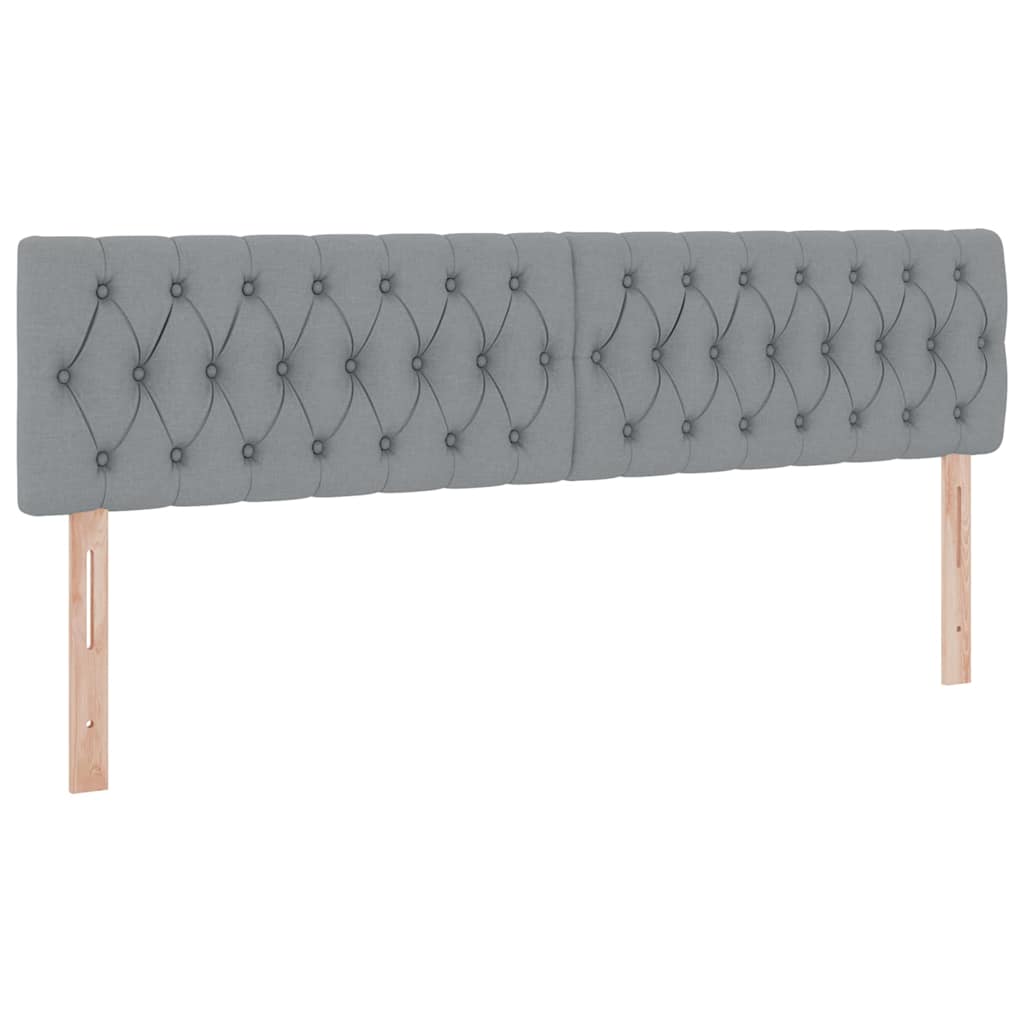 LED-Speicherbett mit Matratze Hellgrau 180 x 200 cm Stoff