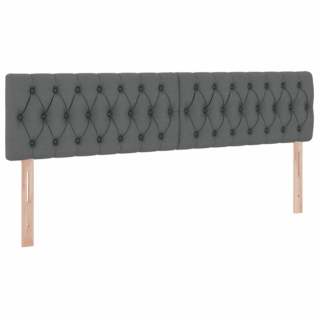 LED-Speicherbett mit Matratze Dunkelgrau 180 x 200 cm Stoff