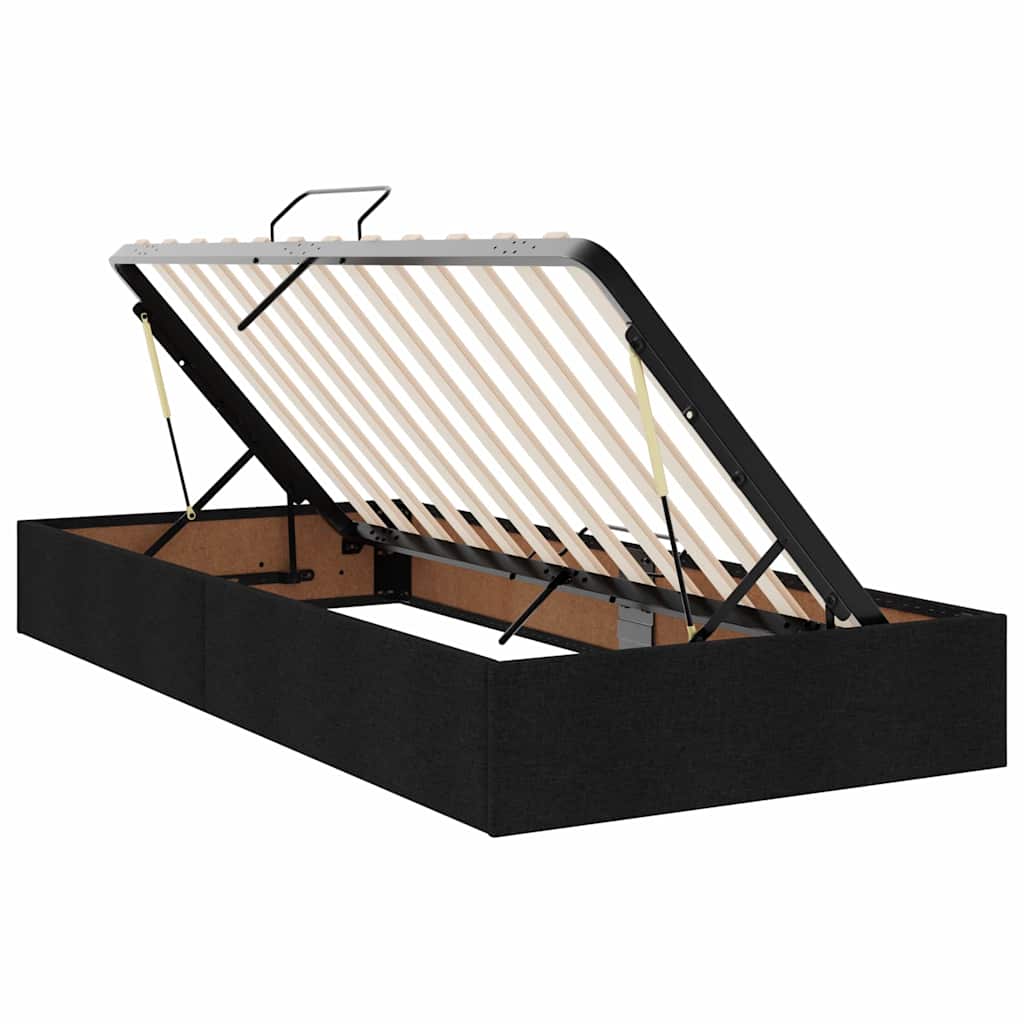 LED-Speicherbett mit Matratze Schwarz 90 x 190 cm Stoff
