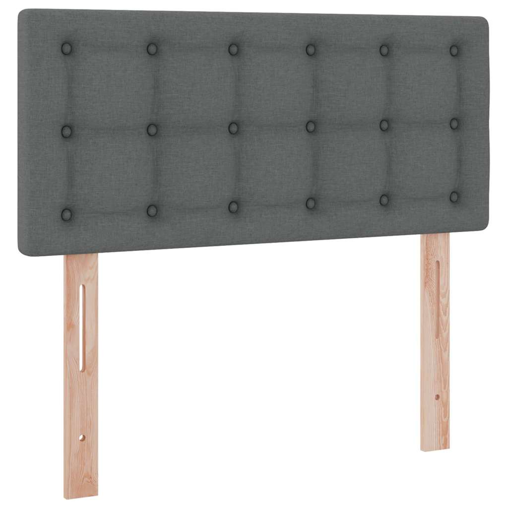 LED-Speicherbett mit Matratze Dunkelgrau 100 x 200 cm Stoff