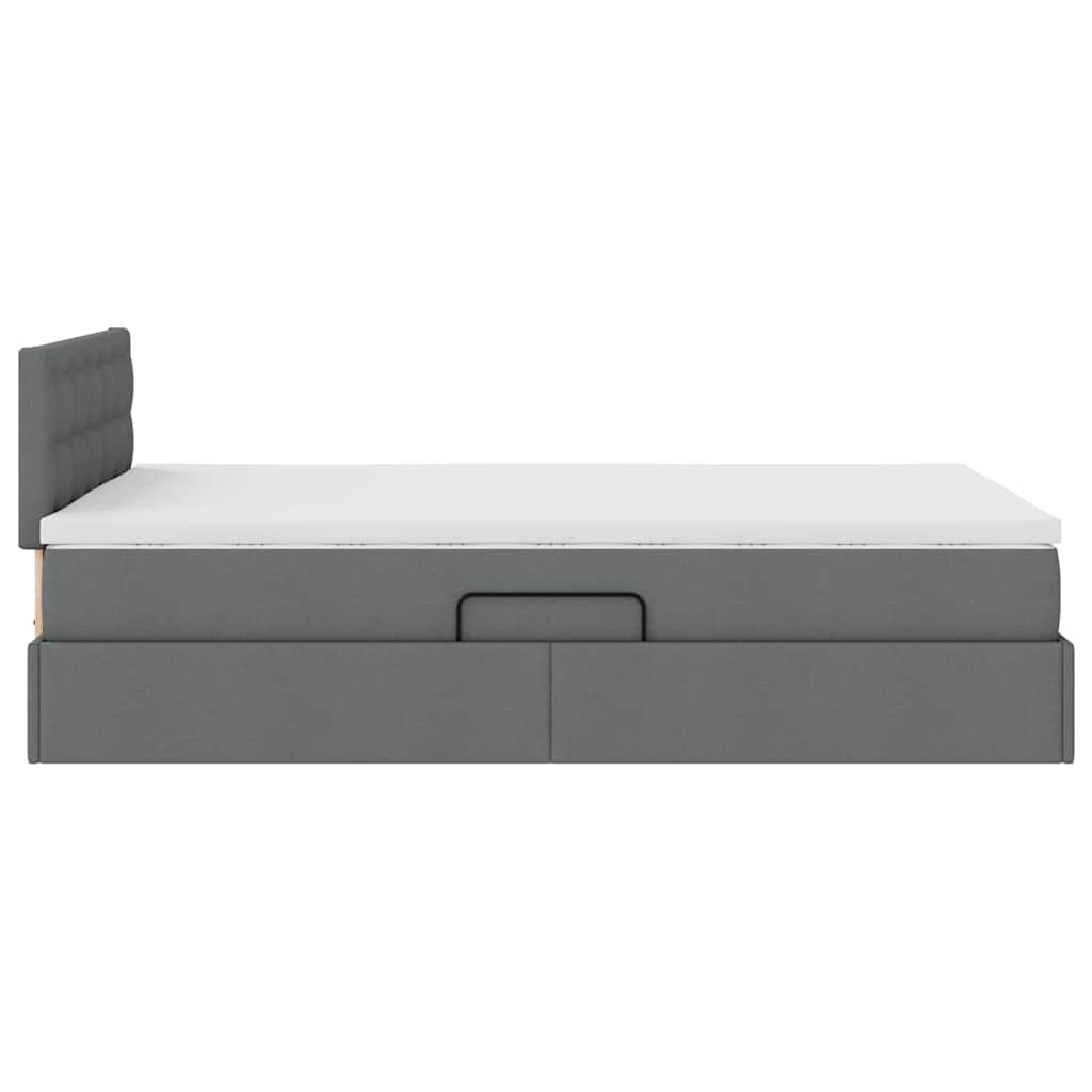 LED-Speicherbett mit Matratze Dunkelgrau 120 x 200 cm Stoff