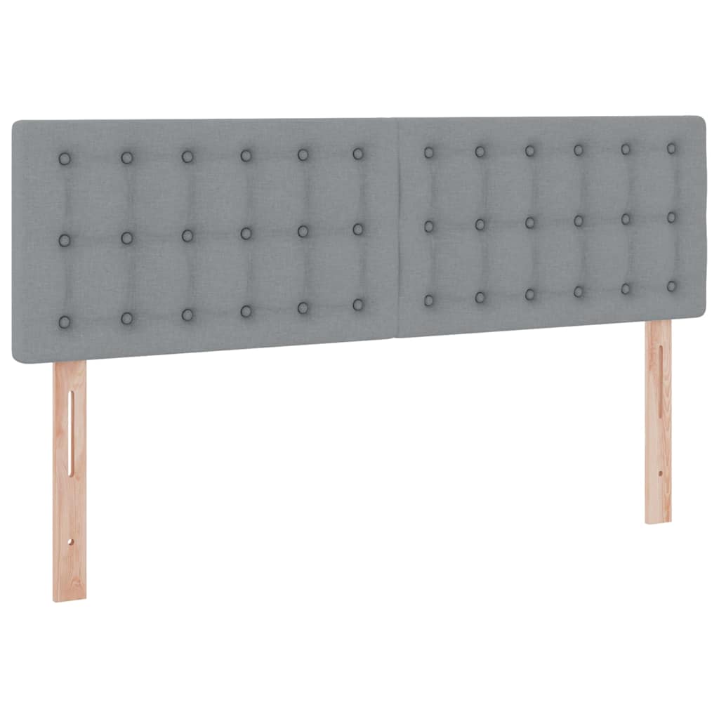 LED-Speicherbett mit Matratze Hellgrau 140 x 200 cm Stoff