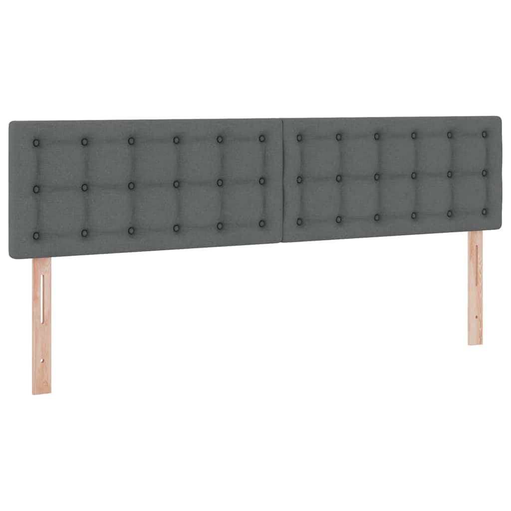 LED-Speicherbett mit Matratze Dunkelgrau 160 x 200 cm Stoff