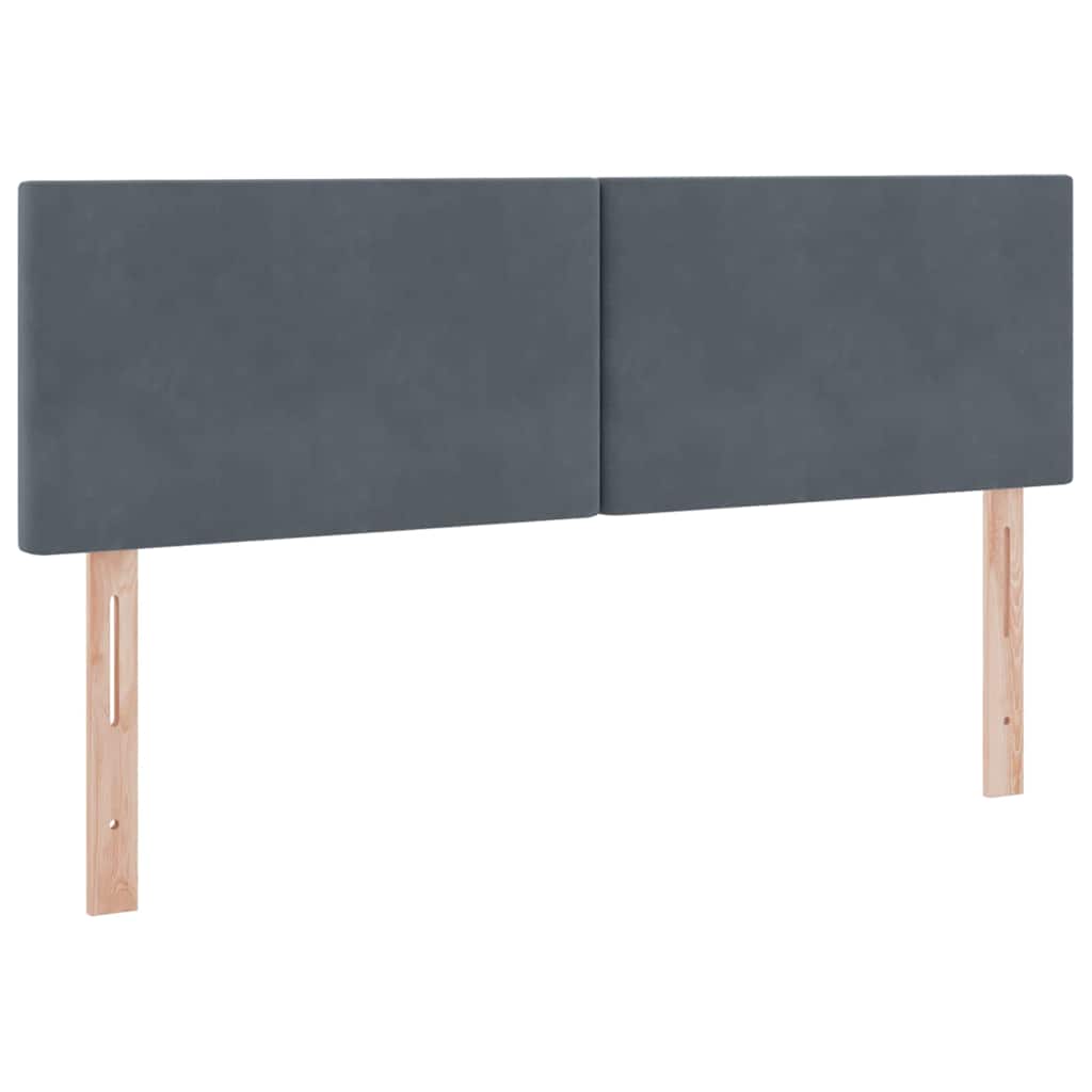 LED-Speicherbett mit Matratze Dunkelgrau 140 x 200 cm Samt