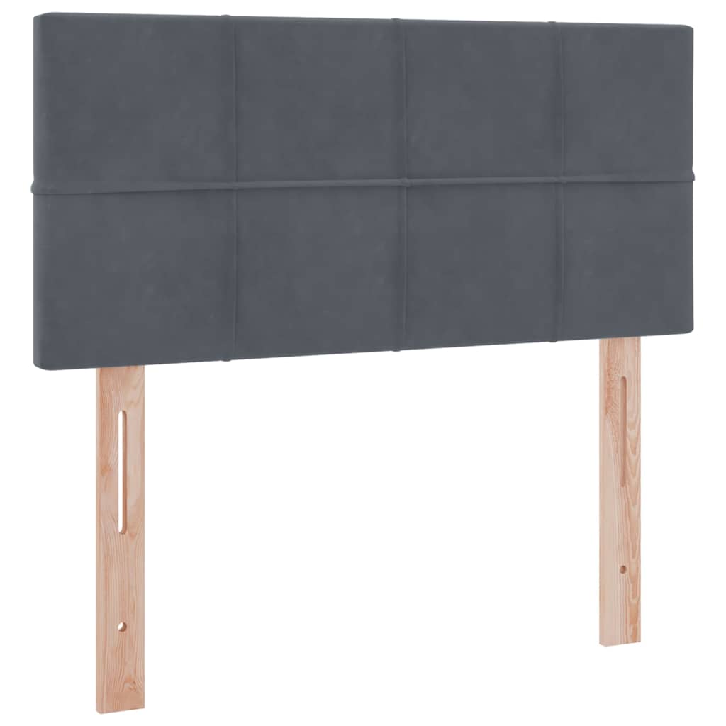 LED-Speicherbett mit Matratze Dunkelgrau 100 x 200 cm Samt