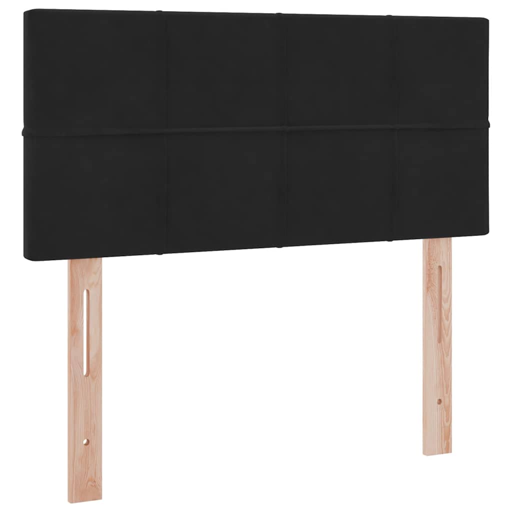 LED-Speicherbett mit Matratze Schwarz 100 x 200 cm Samt