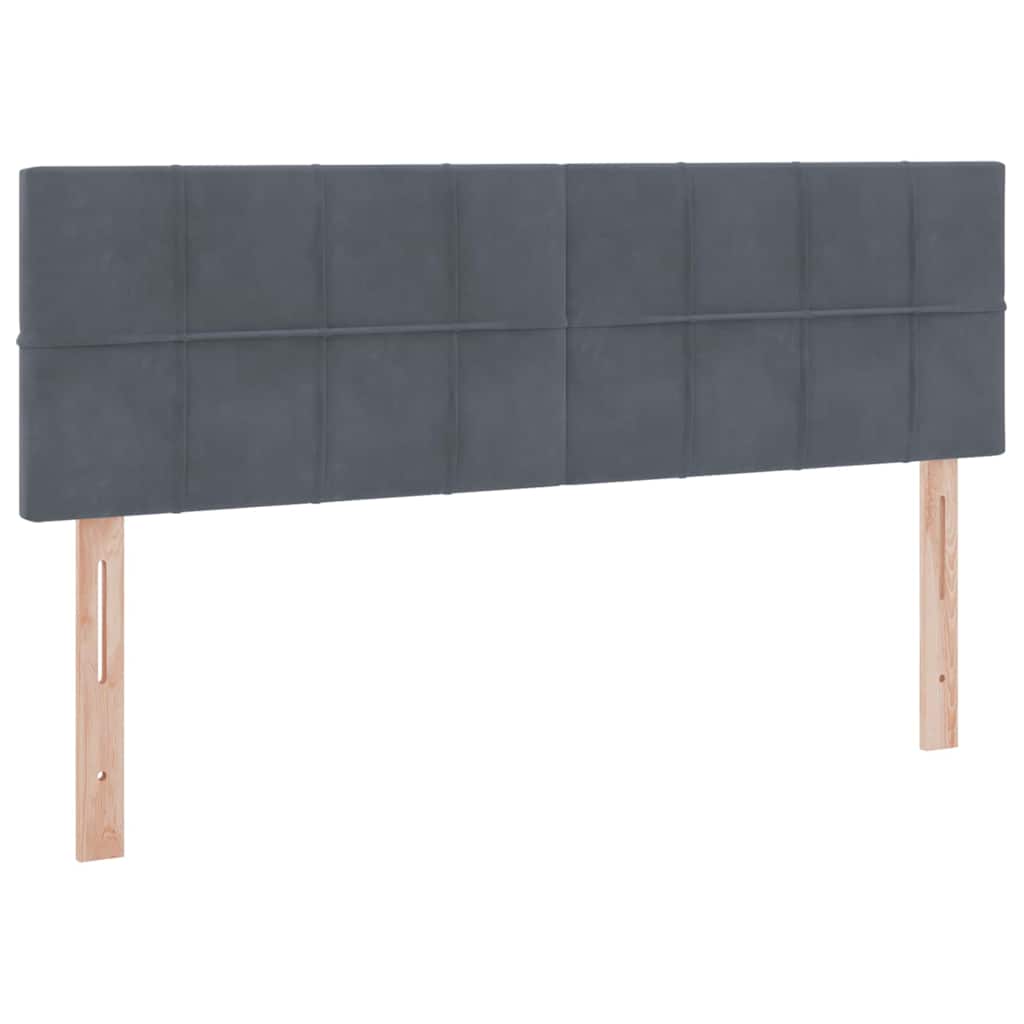 LED-Speicherbett mit Matratze Dunkelgrau 140 x 200 cm Samt