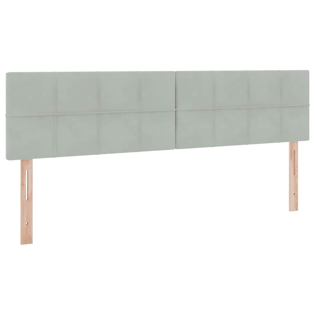 LED-Speicherbett mit Matratze Hellgrau 180 x 200 cm Samt