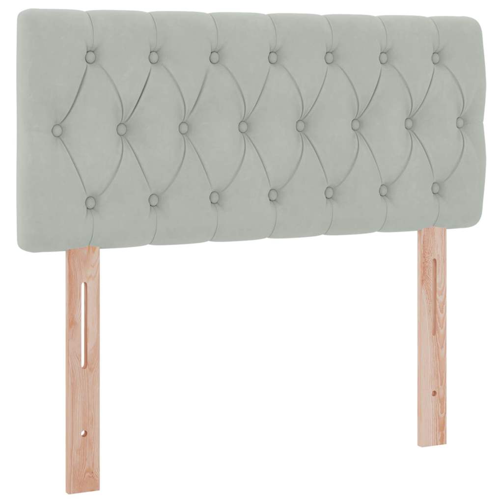 LED-Speicherbett mit Matratze Hellgrau 100 x 200 cm Samt