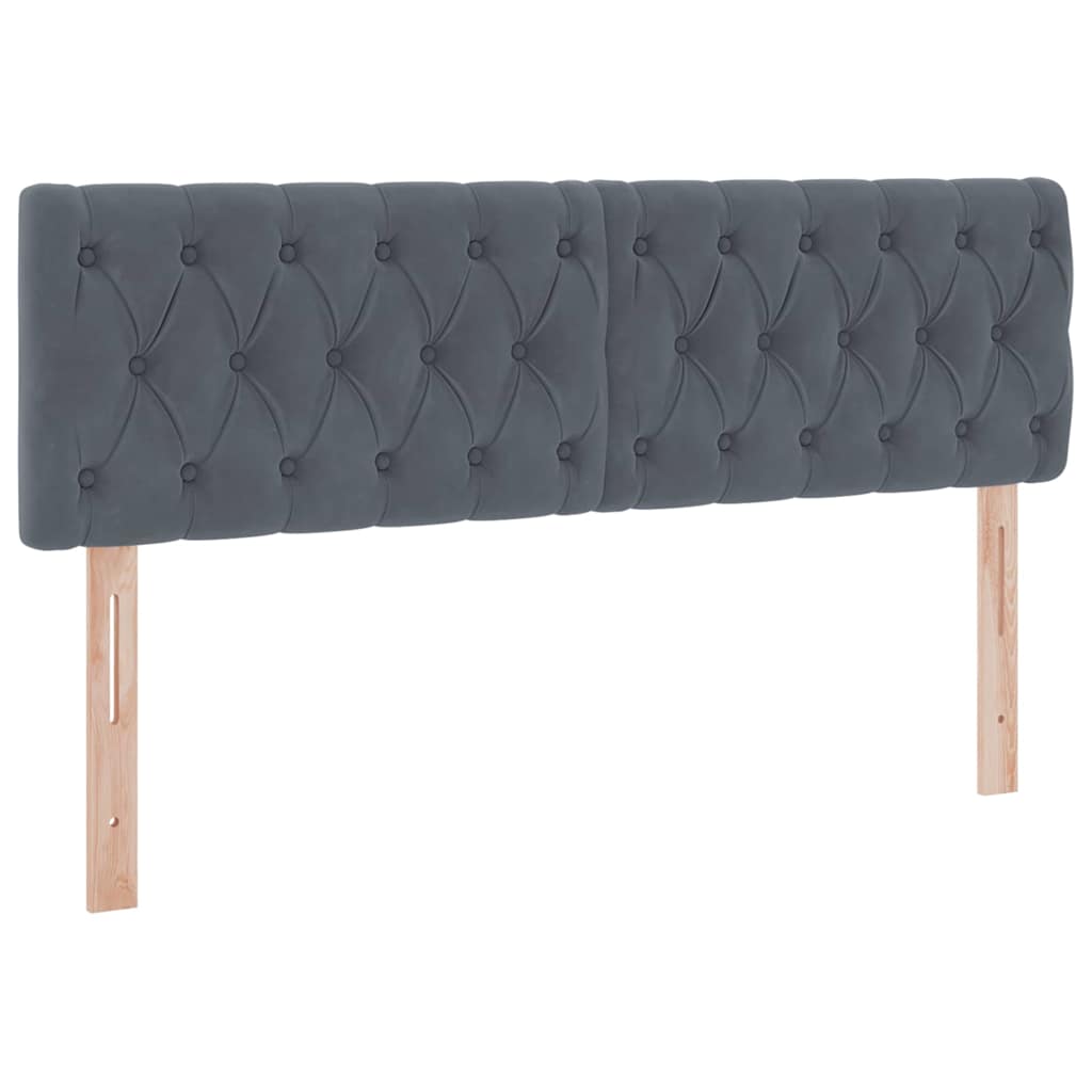 LED-Speicherbett mit Matratze Dunkelgrau 140 x 200 cm Samt