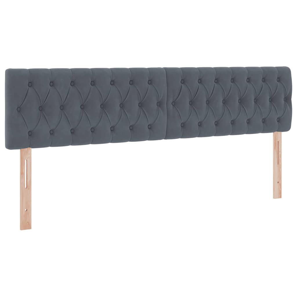 LED-Speicherbett mit Matratze Dunkelgrau 160 x 200 cm Samt
