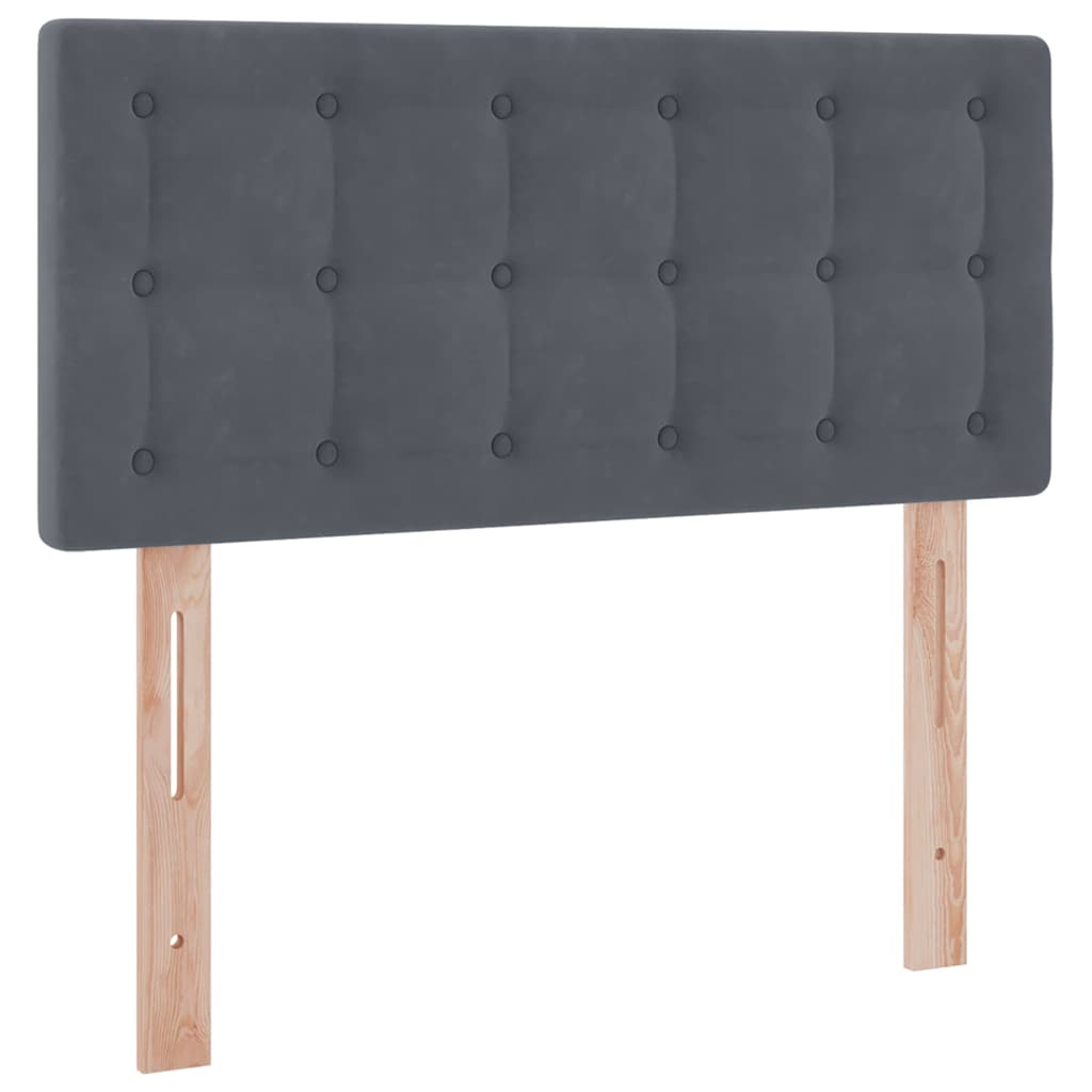 LED-Speicherbett mit Matratze Dunkelgrau 100 x 200 cm Samt