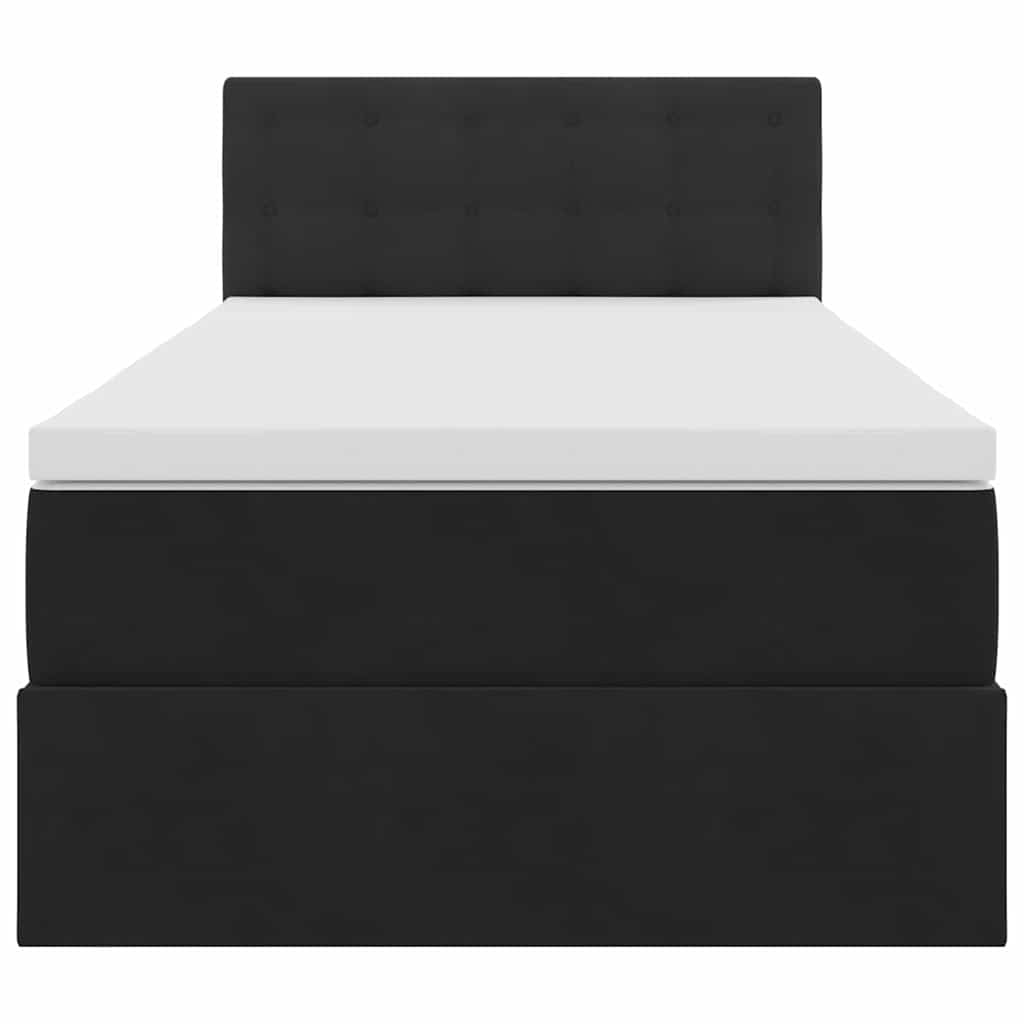 LED-Speicherbett mit Matratze Schwarz 100 x 200 cm Samt