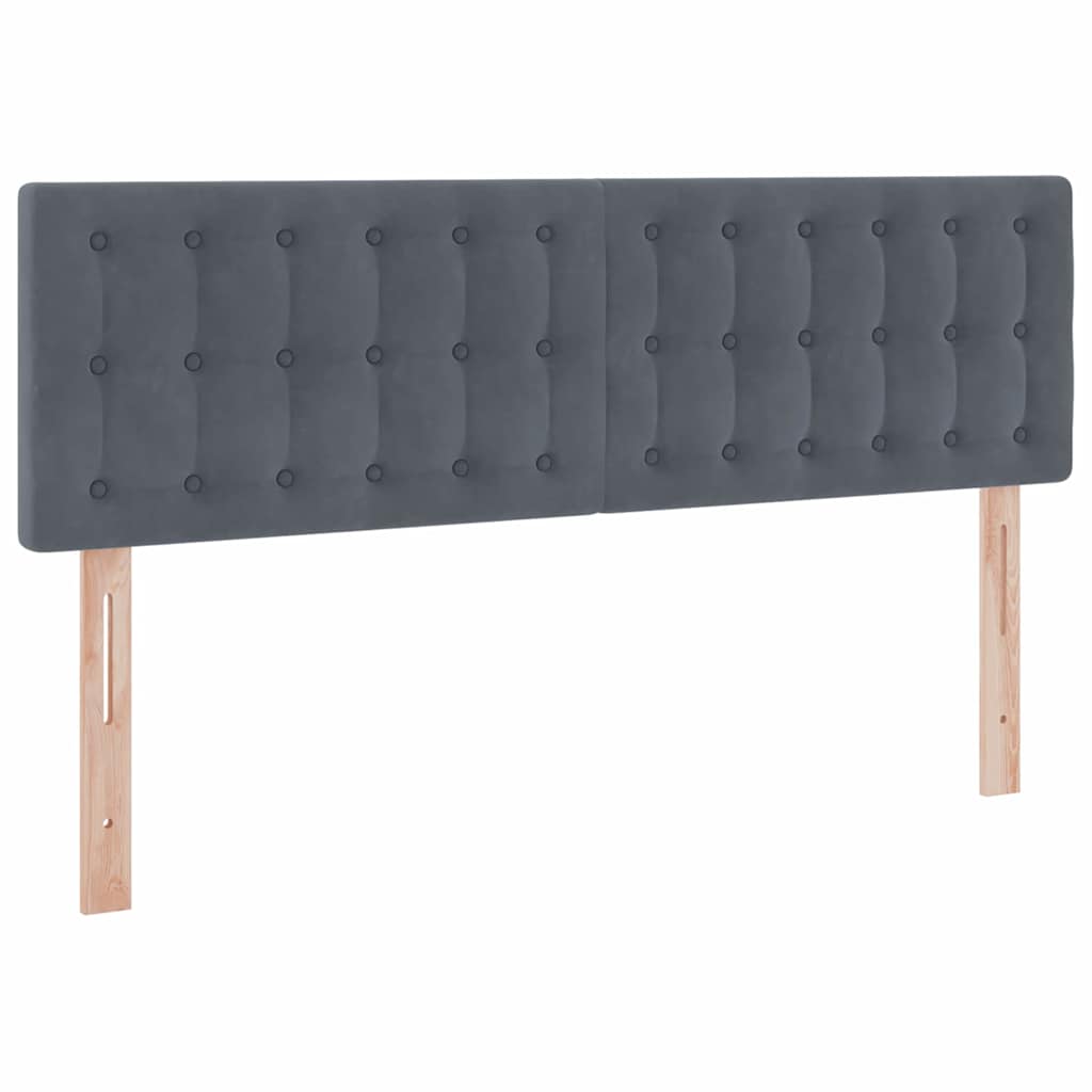 LED-Speicherbett mit Matratze Dunkelgrau 140 x 200 cm Samt