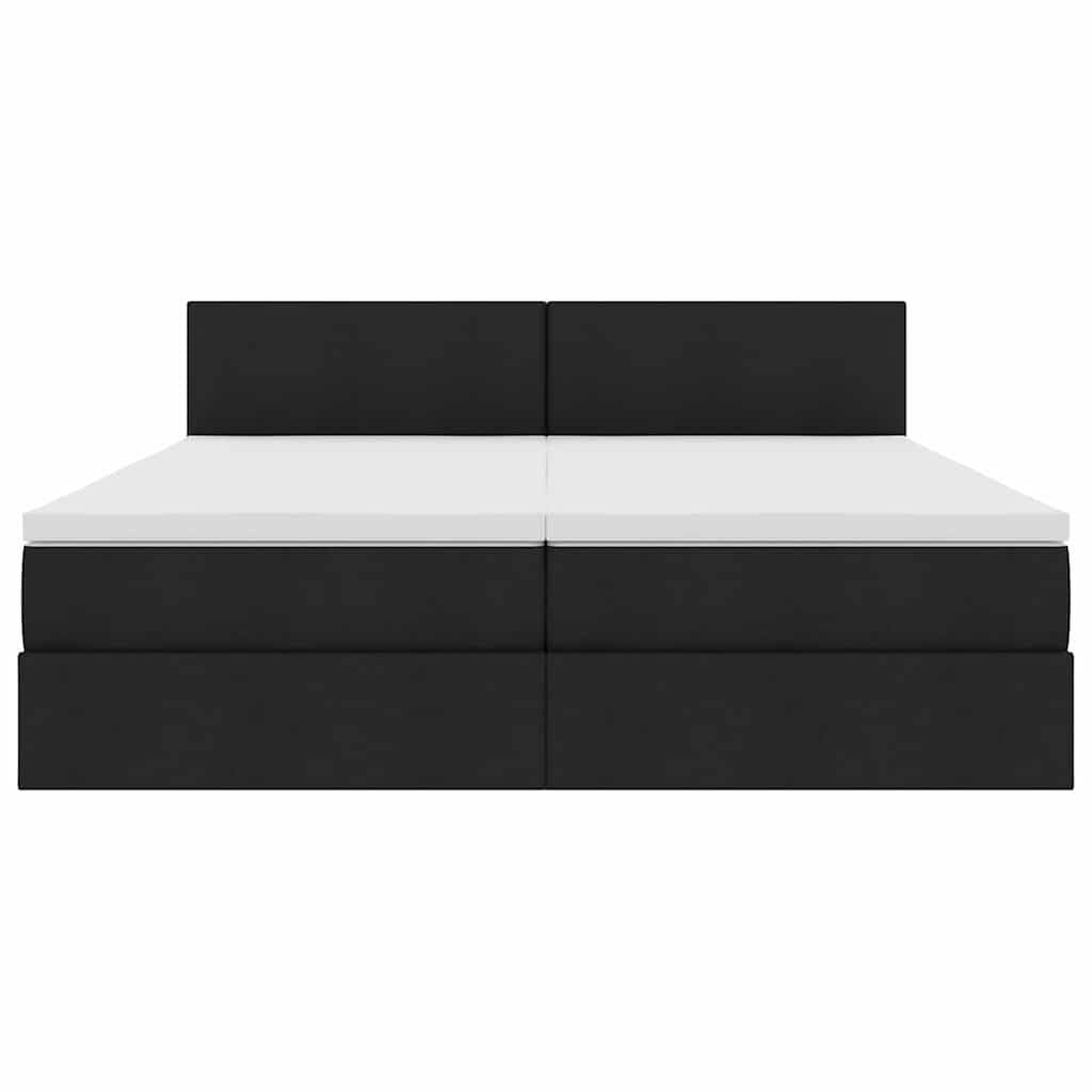 LED-Speicherbett mit Matratze Schwarz 180 x 200 cm Stoff