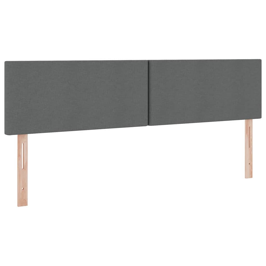 LED-Speicherbett mit Matratze Dunkelgrau 200 x 200 cm Stoff