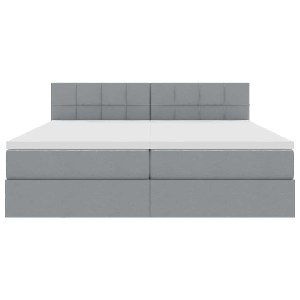 LED-Speicherbett mit Matratze Hellgrau 180 x 200 cm Stoff