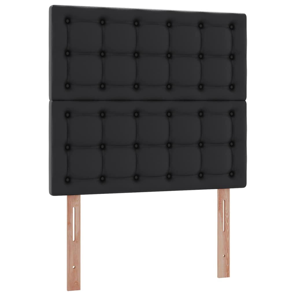 Aufbewahrungsbett mit Kopfteil Schwarz 100 x 200 cm Kunstleder