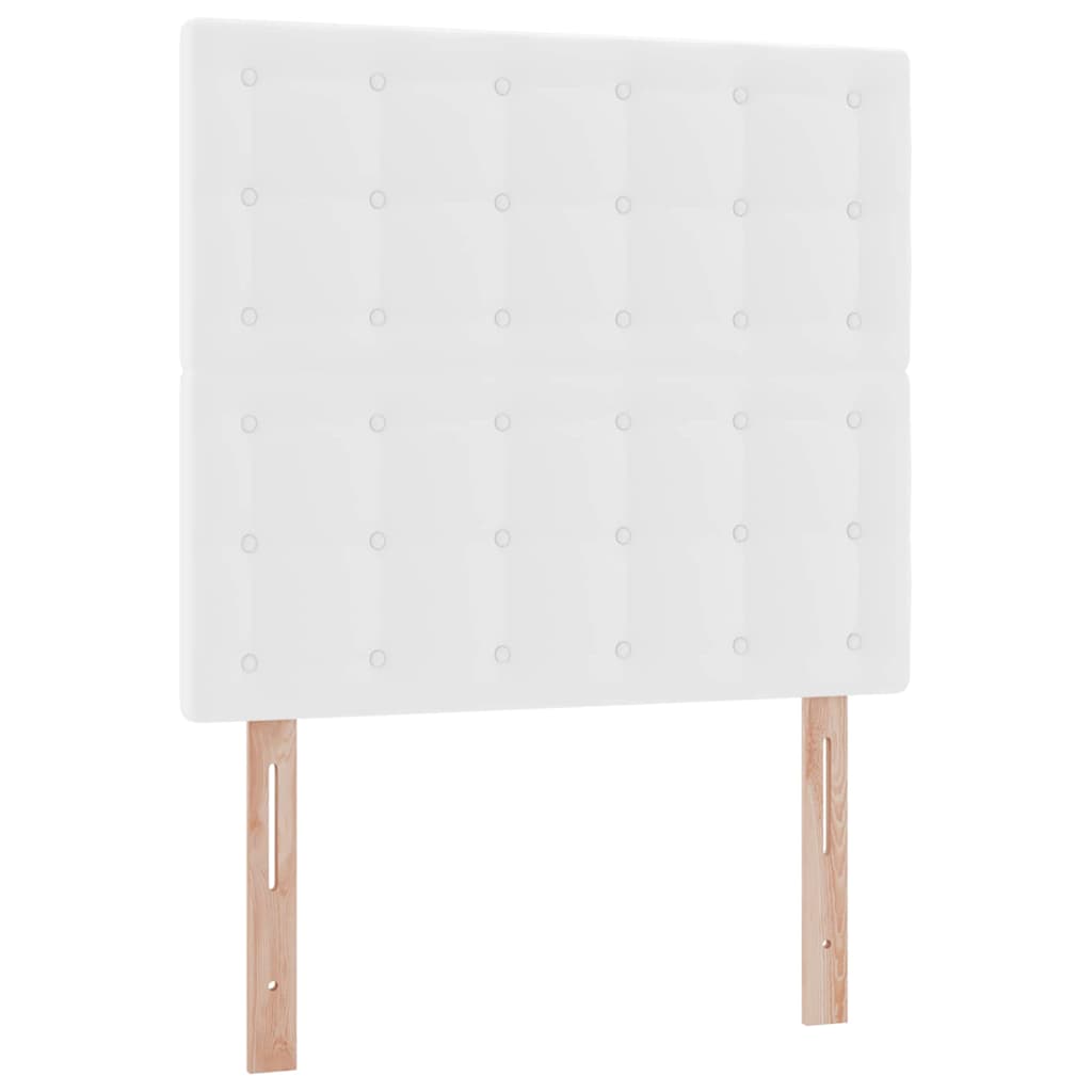 Aufbewahrungsbett mit Matratze Reinweiß 100 x 200 cm Kunstleder