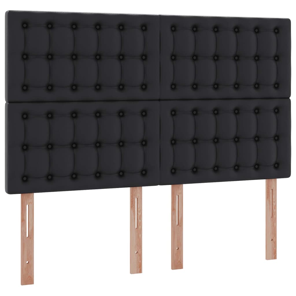 Aufbewahrungsbett mit Kopfteil Schwarz 140 x 200 cm Kunstleder
