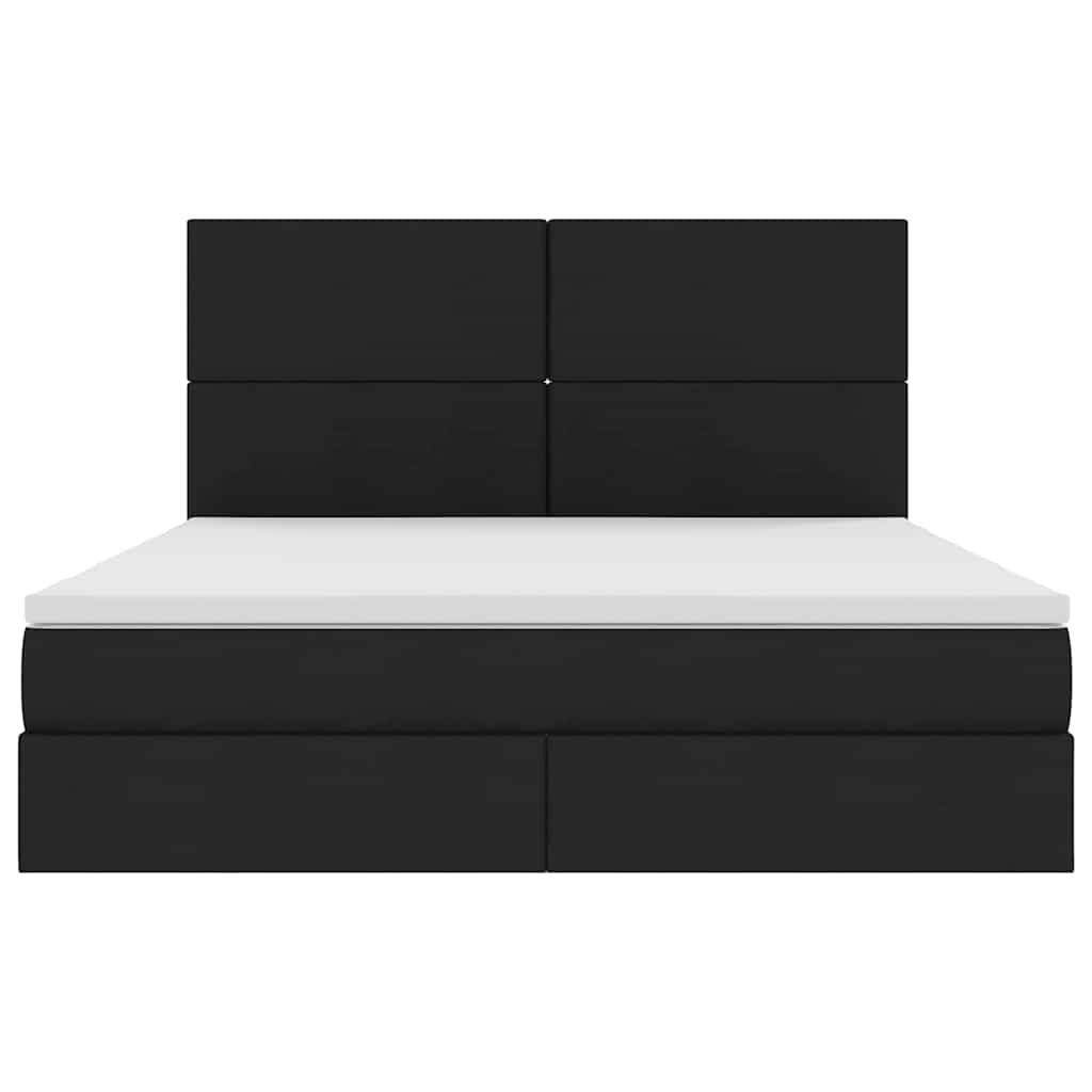 Aufbewahrungsbett mit Matratze Schwarz 160 x 200 cm Stoff
