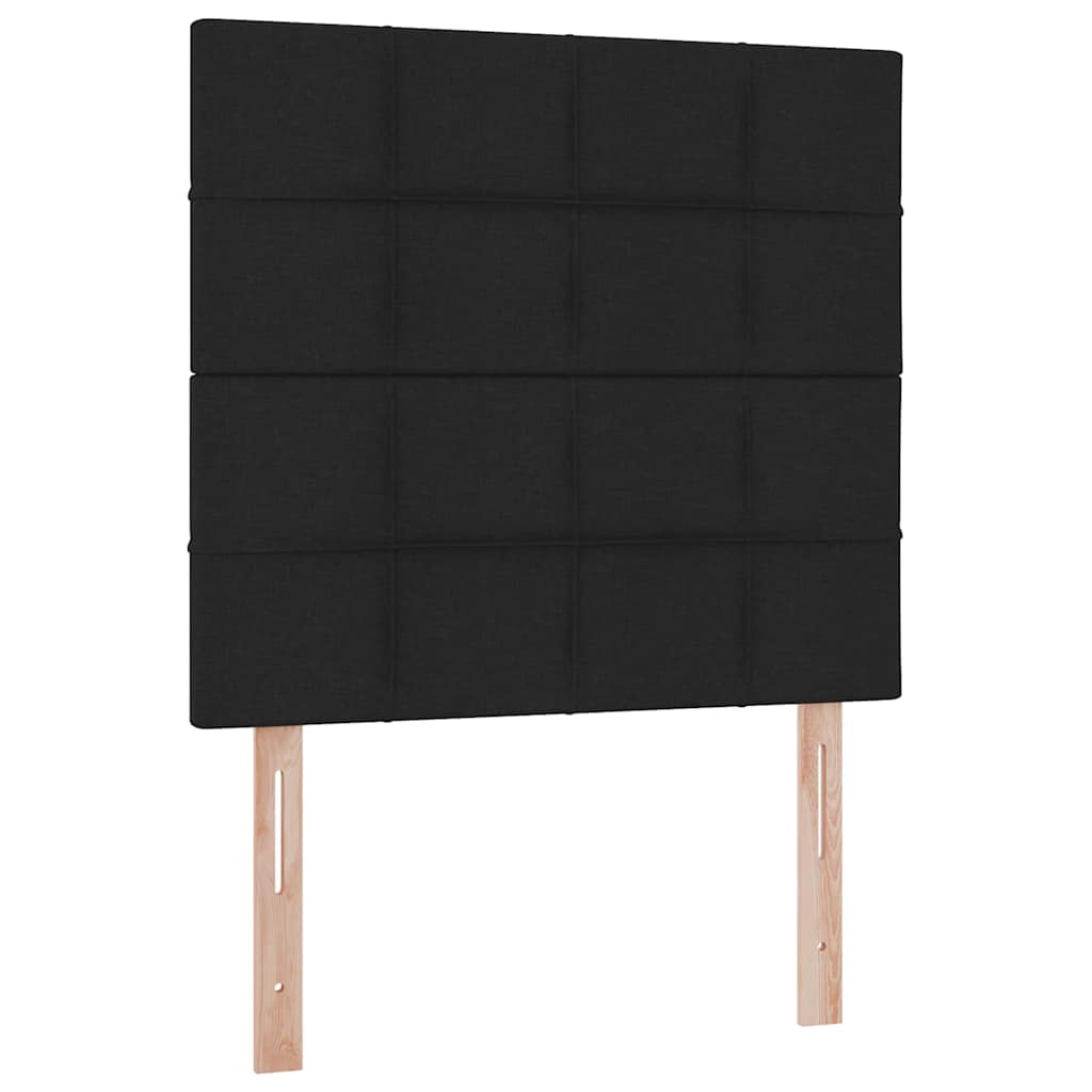 Aufbewahrungsbett mit Matratze Schwarz 90 x 190 cm Stoff