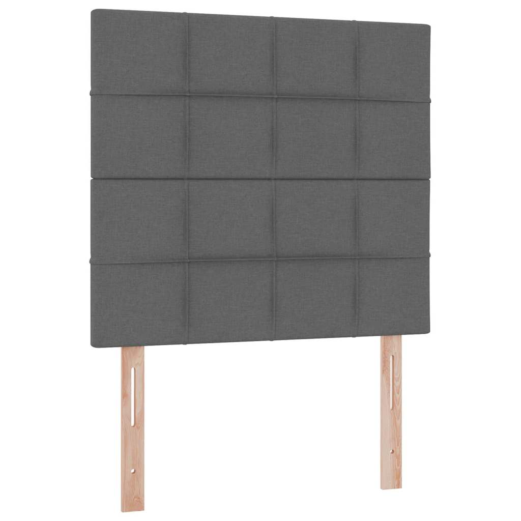 Aufbewahrungsbett mit Matratze Dunkelgrau 100 x 200 cm Stoff
