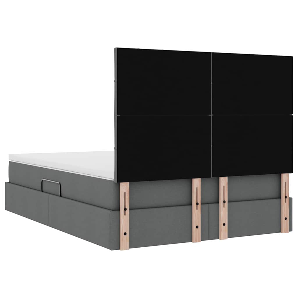 Aufbewahrungsbett mit Matratze Dunkelgrau 140 x 200 cm Stoff