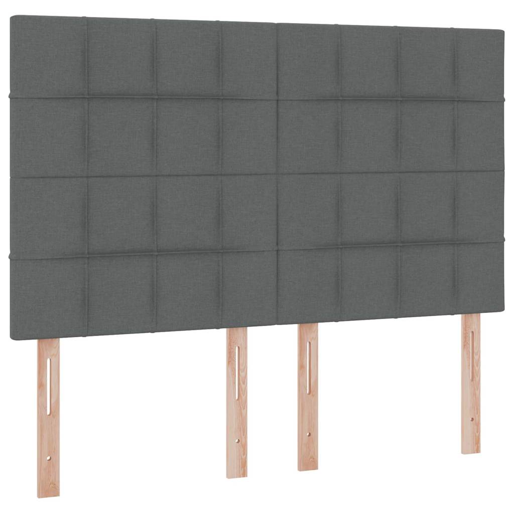Aufbewahrungsbett mit Matratze Dunkelgrau 140 x 200 cm Stoff